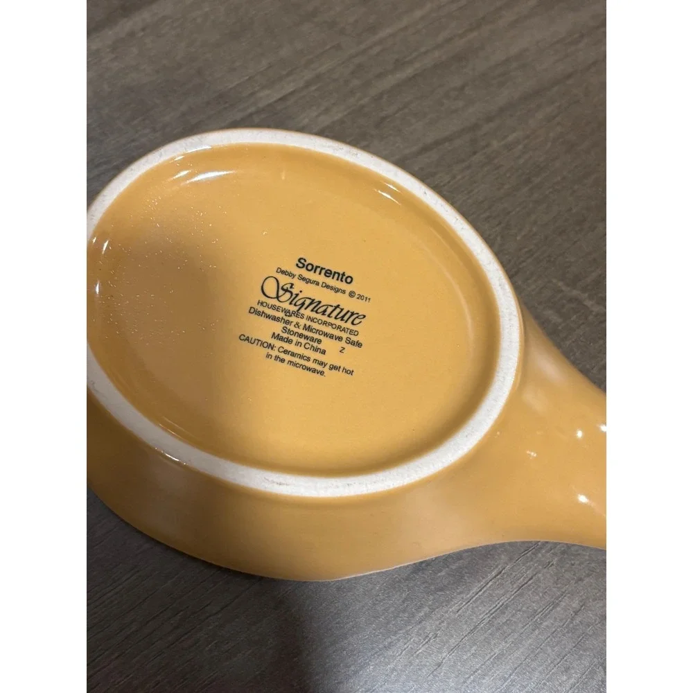 Signature Sorrento Gold Stoneware Spoon Rest Debby Segura Designs Mustard Yellow